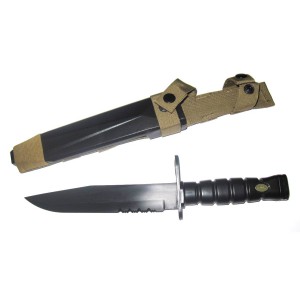 Нож тренировочный M10 для M16 (пластик/резина) с ножнами Tan